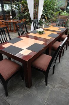 dinning table that used in modern cafe interior room
