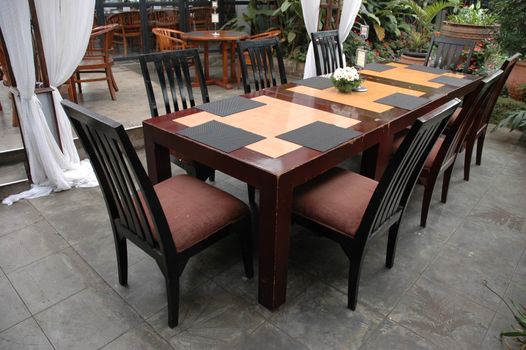 dinning table that used in modern cafe interior room