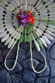 wedding bouquet with beautiful flower hanging on the wall