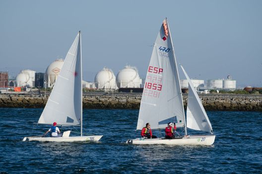 AVEIRO - AUGUST 27: Participant boats on the competition during the 49th Cruzeiro da Ria August 27, 2011 in Aveiro, Portugal.