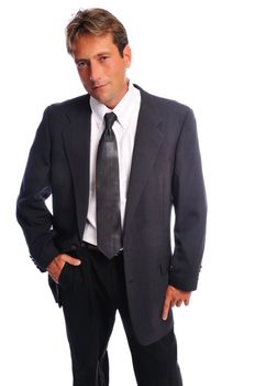 business man on a white background doing a casual pose