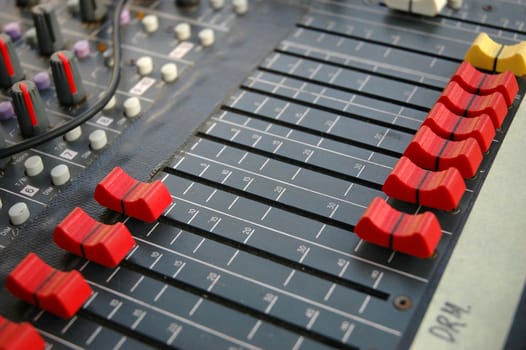 detail of basic sound mixer used for live entertainment
