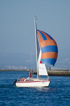 AVEIRO - AUGUST 27: Participant boat on the competition during the 49th Cruzeiro da Ria August 27, 2011 in Aveiro, Portugal.