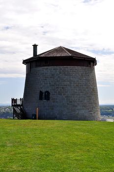 One of the three historic Martello towers that still remain in Quebec City, Canada.