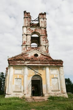 The ruins of a big church in Karelia, Russia