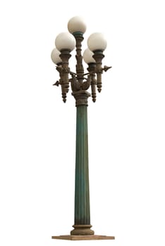 An isolated photo of an old street lamppost