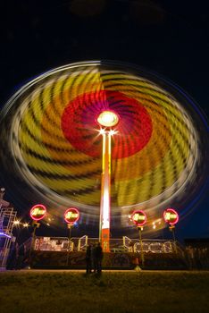 Colorful wheel in the theme park