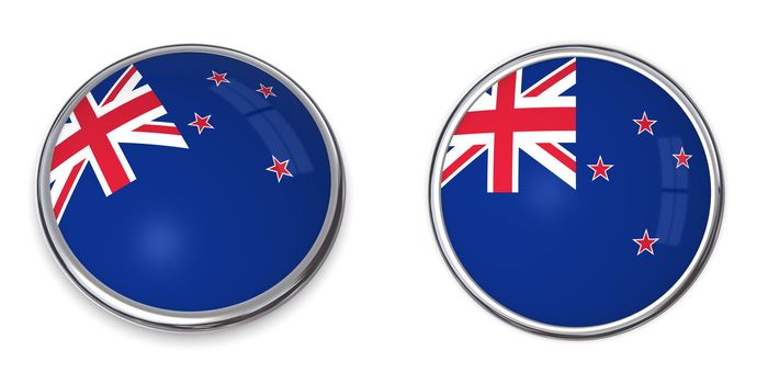 button style banner in 3D of New Zealand