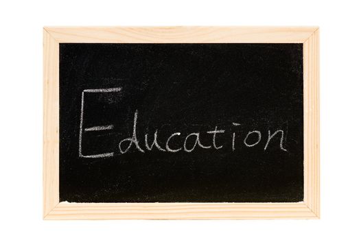 Blackboard was writing white a word of "Education".