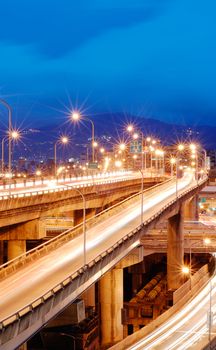 It is a beautiful cityscape of busy interchange.