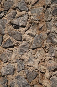 Restored ancient stone wall for surface texturing