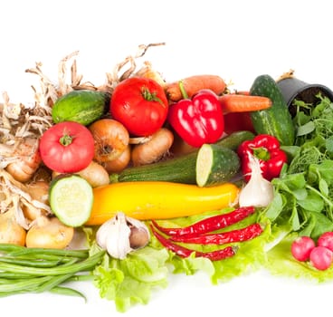 Shot of group of vegetables in studio