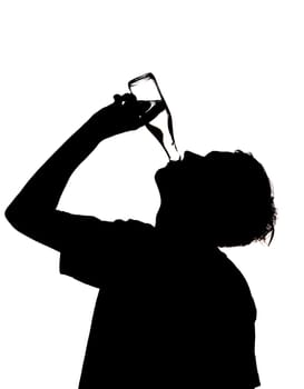 silhouette of a man drinking