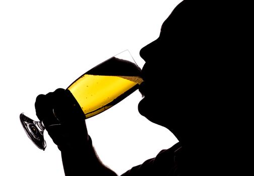 man drinking beer