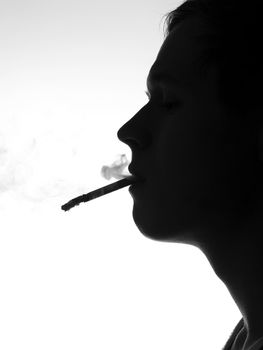A man smokeing