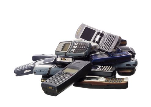 Stack of cellphones