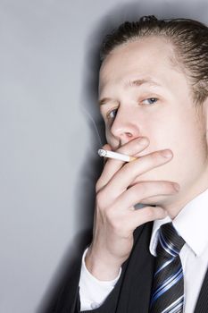 Young man smoking