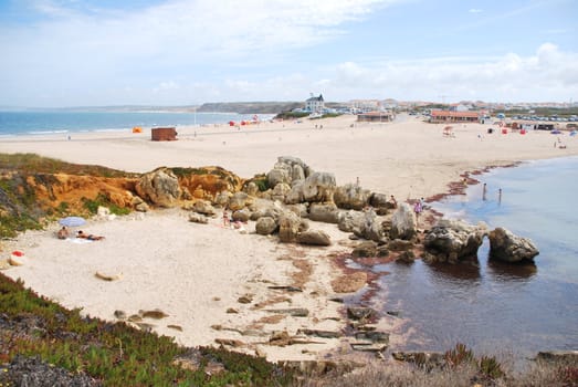 stunning and famous beach in Baleal, Portugal