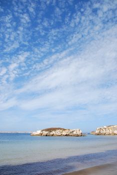 stunning and huge rock in Baleal Peniche beach, Portugal