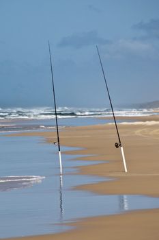 Two Fishing Rods awaiting for some movement, Fraser Island, Queensland