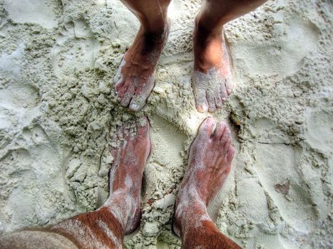 Human Contact through the feet on a Thailand Beach