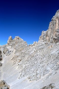 Mountain profile on Latemar peak, Italy