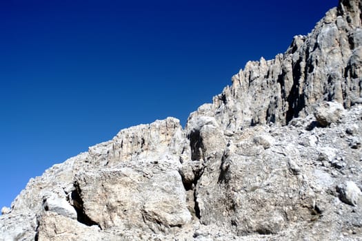 Mountain progile on blue sky background
