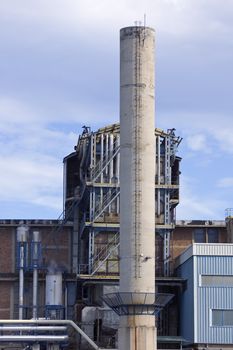 Detail of an industrial plant with chimney