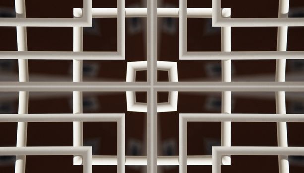 illustration of a grid abstract of white pipe effect
