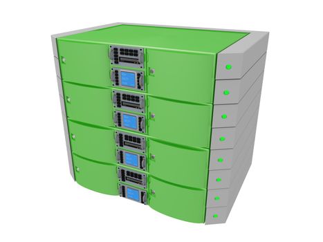 Computer generated image - Twin Server - Green