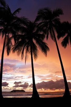 Sunset at Manuel Antonio Beach, Costa Rica.