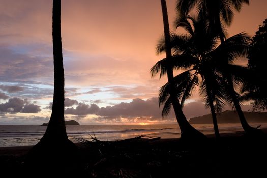 Sunset at Manuel Antonio Beach, Costa Rica.