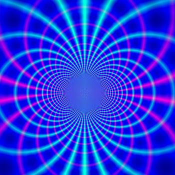 blue background illustration on form of a magnetic field