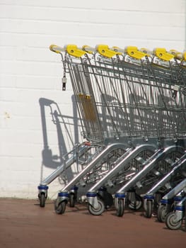 shopping carts waiting for customers