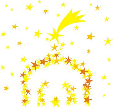 manger made of stars with white background