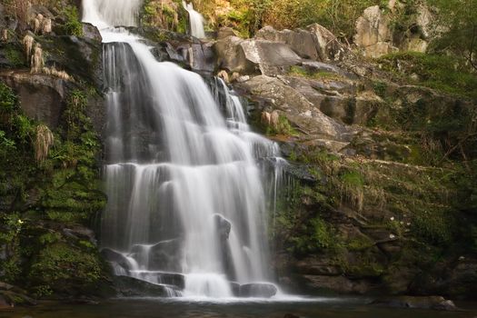 Beautiful waterfall. Long exposure, smooth effect.