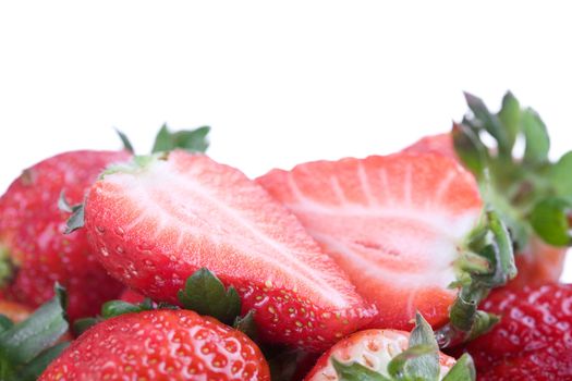 Strawberries isolated on white background. Studio shot.