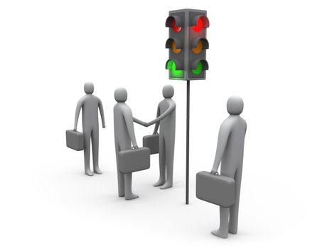 Computer generated image - Traffic Light - Let's Do Business.