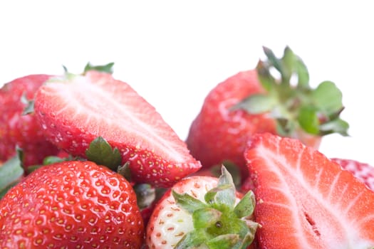 Strawberries isolated on white background. Studio shot.