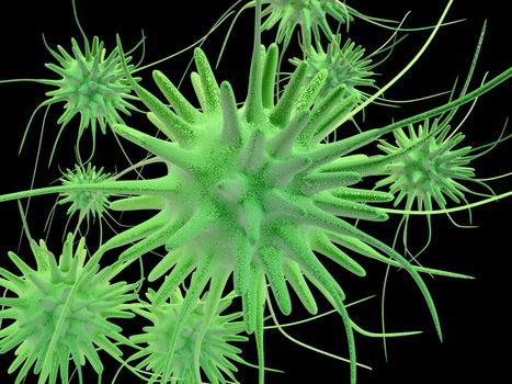 Computer generated image - 3d microbes.