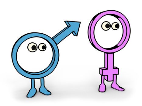 Computer generated image - Toon Male & Female Symbol.