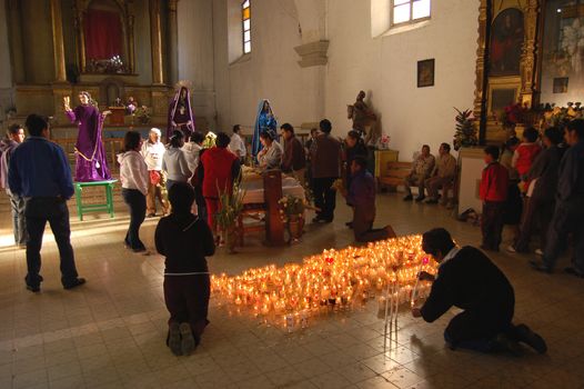 Religious Ceremony in a Catholic Church, Chiapas, Mexico