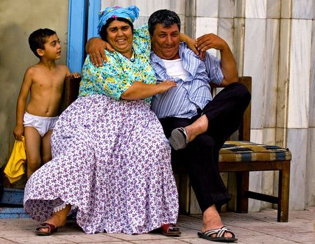Turkish family in the street of Ankara