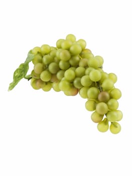 Green grapes isolated on a white background