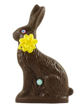 Chocolate easter bunny isolated on a white background