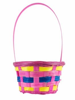 Easter basket isolated on a white background
