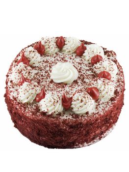 Red velvet cake isolated on a white background