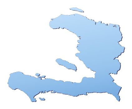 Haiti map filled with light blue gradient. High resolution. Mercator projection.