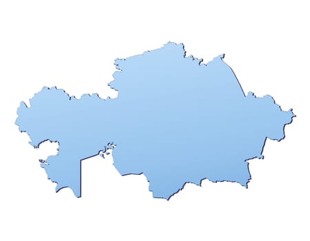 Kazakhstan map filled with light blue gradient. High resolution. Mercator projection.