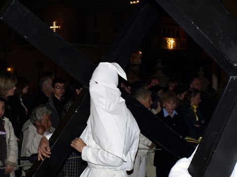 Various Biblical figures from the passion of the Christ during the good Friday procession in Luqa in Malta  